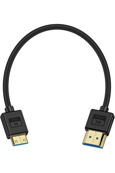 The Bros كابل HDMI صغير فائق النحافة بدقة 8K إلى HDMI بطول 30 سم، مصنوع من ال...