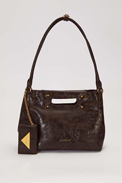Levidor K.Burgundy Envelope Charm Detailed Shoulder Bag