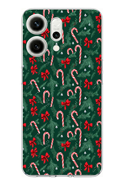 TechTree حافظة سيليكون متوافقة مع هاتف اوبو رينو 14 5G لشجرة عيد الميلاد وعصا...