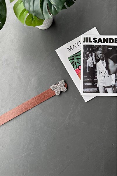 LİA KEMER Curea cu cataramă fluture cu pietre pentru femei, centură pentru ta...