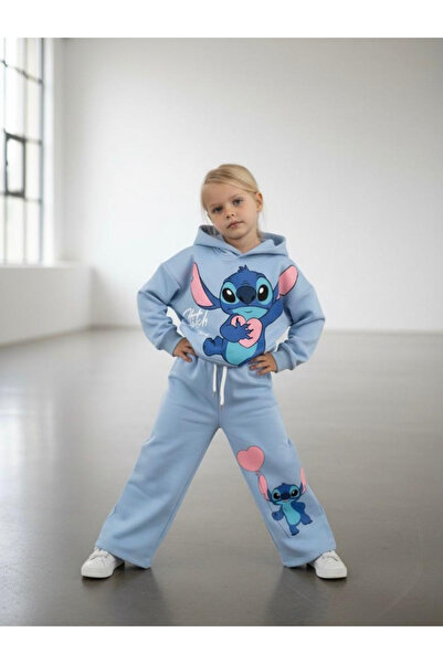 Keywest Dječja nova majica Stitch Štampano Sa kapuljačom Zvonaste nogavice ko...