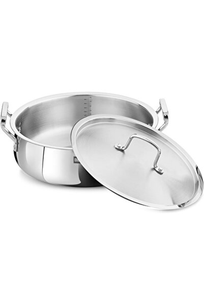Bergner Essentials 32cm 8.4L Tri-Ply Stainless Steel Deep Handi Pot with Lid ...