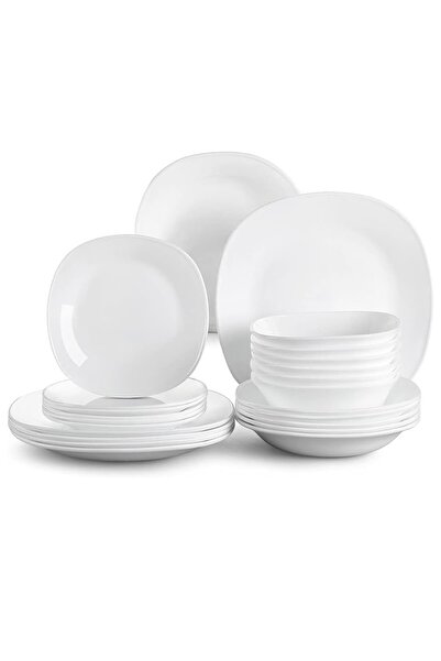 Houzi 46 Pcs Opal ware Dinner set , Microwave & Freezer Safe, BPA-free.