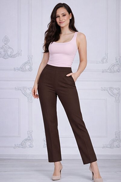 reyhan fashion Women's Elastic Waist Plus Size Relaxed Fit Fabric Pants