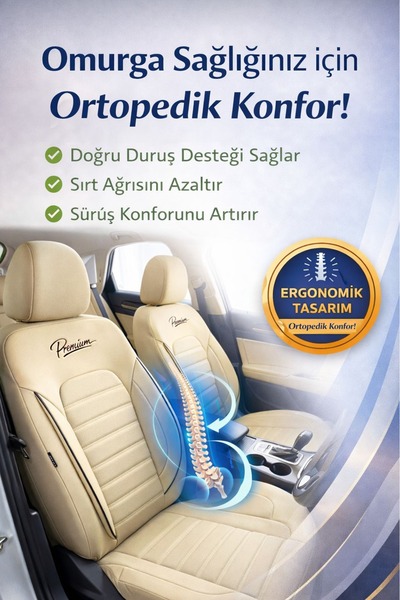 GM-DESIGN Premium Serisi Lüks Keten Oto Koltuk Kılıfı - 5 Koltuk Tam Set