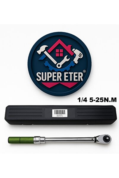 super ETER Professional 1/4" Ratchet Torque Wrench – Model 10005959 – 5–25 N....