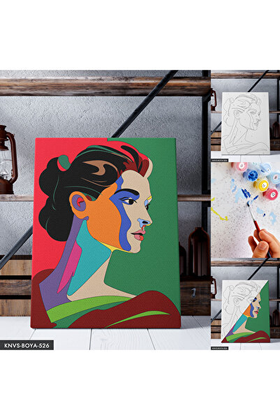 CeSht Kadın Portre 30x40 CM Sayılarla Boyama Seti