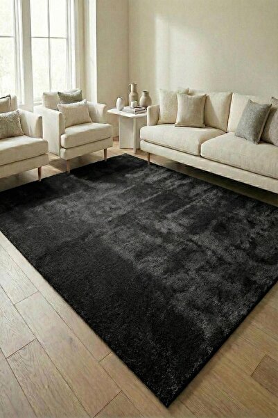 Evrimax Pelus Halı Siyah Premium Seri Yeni Nesil Kaymaz Taban Jel Taban Halı