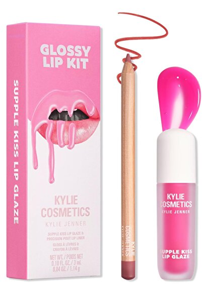 Kylie Cosmetics مجموعة كايلي للشفاه اللامعة تشمل قلم الشفاه وملمع الشفاه بالل...