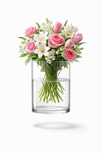 Mirano Cam Tasarım CLEARA ŞEFFAF SİLİNDİR CAM DEKORATİF VAZO