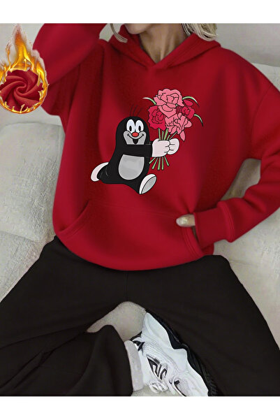 ELAN WEAR Printed Tracksuit Set Sweatshirt Jogger - Oversized Fleece-Lined Ho...