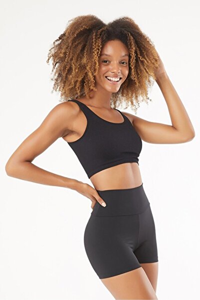 Tusebu Women's High Waist Shaping / Sculpting Mini Leggings Shorts - Black