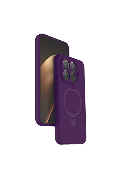 UnDePlus Xiaomi Mi 15T Pro Kılıf Slikon M-safe Şarj Uyumlu Silikon Standlı Re...