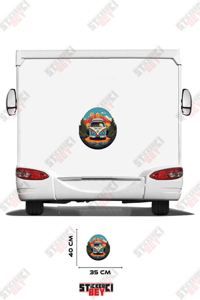 STİCKERCI BEY Camper Traveling through the Forest Visual Camper Sticker Decal