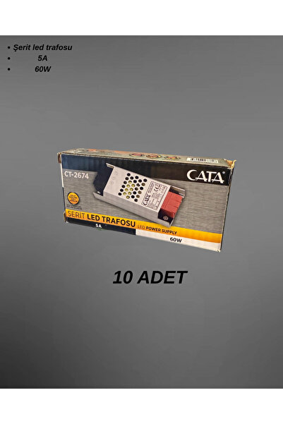 Cata CT-2674 Şerit Led Trafosu 5A 60W - 10’lu Paket