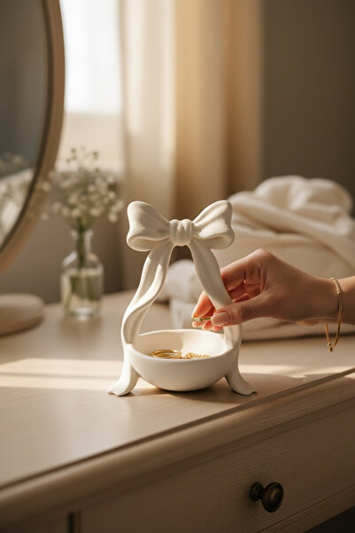 KUKO DESIGN Fiyonklu Dekoratif Takı Kasesi | Yüzük Kolye Bileklik Anahtar Mas...