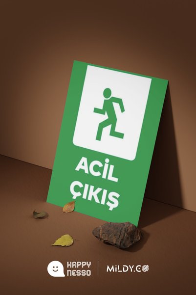 Happynesso Sign from the Warning Sign Series,'Exit Emergency' - 35X25 cm 3 mm Forex