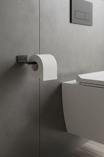 Milonsa Toilet Roll Holder with Metal Shelf Modern Matte Black Wall Mounted W...