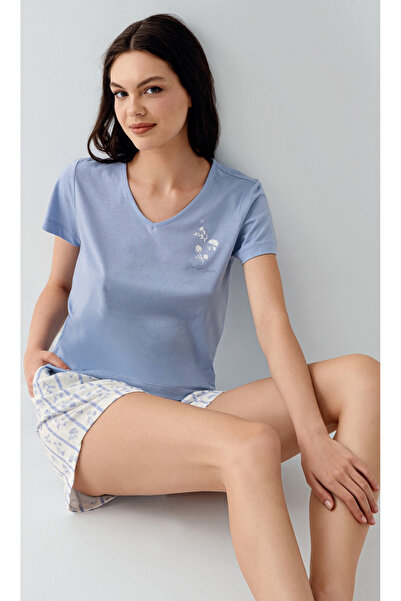 Arnetta Women'S, Blue, Modal, (with Socks as a Gift), Shorts Set