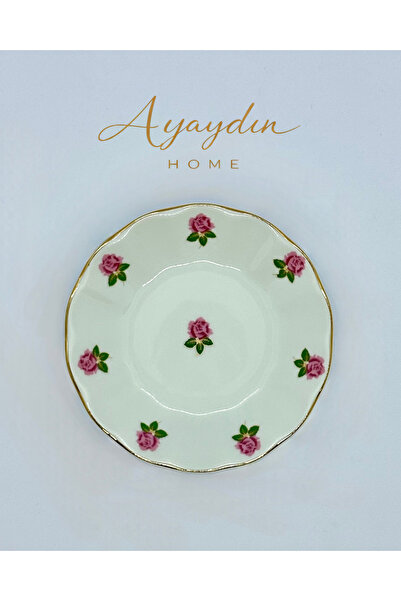 Porland Pembe Gül Çay Tabağı 6’lı Set – AYAYDIN HOME