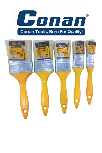 CONAN 5 Pcs – Paint Brush Set (3"–2.5"–2"–1.5"–1") for Walls, Wood & Trim – M...