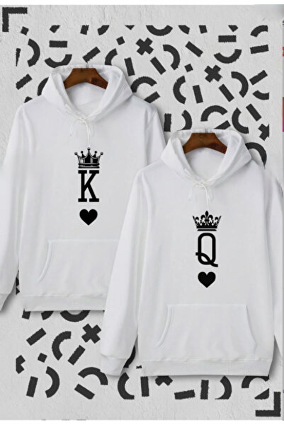 ALCİNOUS King Queen Printed Lover Couple Combination Black Set of 2