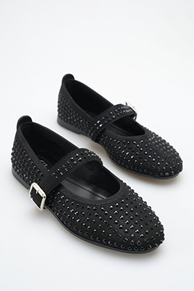 BUNİPARK Women's Stone Detailed Comfortable Orthopedic Ballerinas