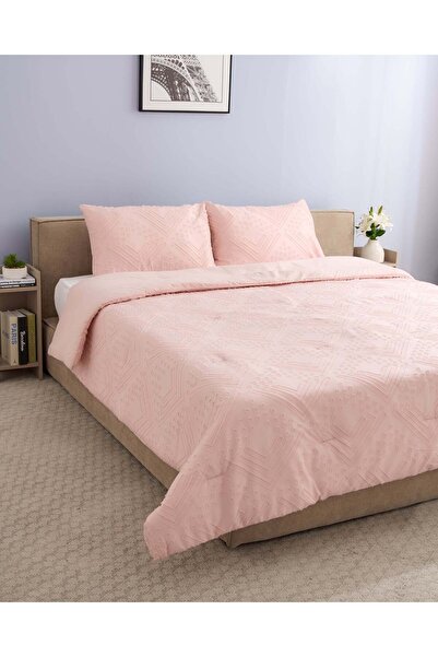REDTAG Pink 3 Piece Jacquard Comforter (King Size)