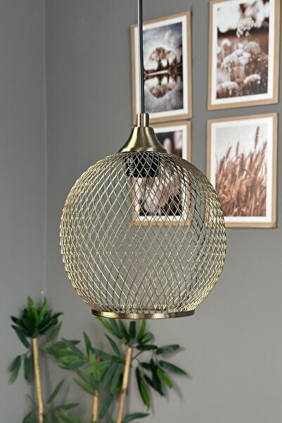 Bamyum Vedro Eskitme Metal Tel Örgü Eskitme Piramit Başlık Tekli Rustik E27 S...