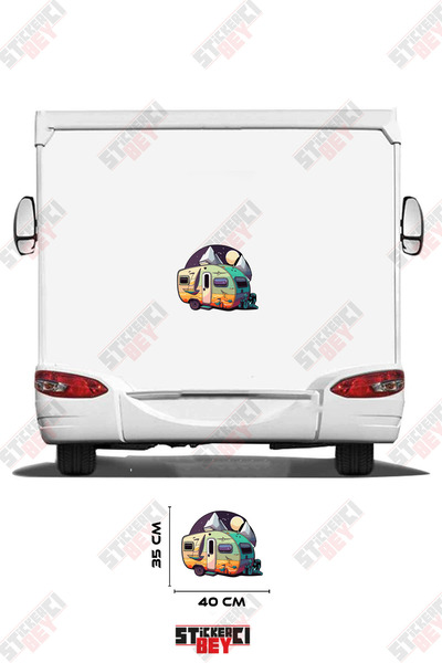 STİCKERCI BEY Moon and Caravan Visual Caravan Sticker Coating