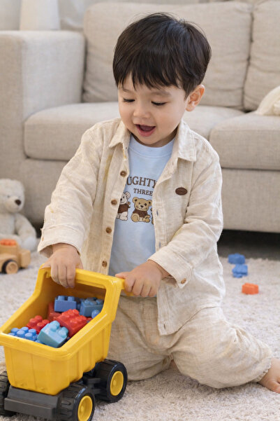 Babyhola طقم موسلين للأولاد الرضع مكوّن من 3 قطع، بنقشة دب تيدي، مناسب للعيد ...