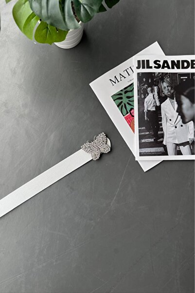 LİA KEMER Women's Jewelled Butterfly Buckle Belt Waist Belt Coat Belt Dress B...