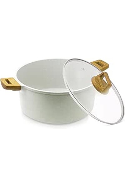 Bergner 32cm 9L Cast Aluminum Casserole with Glass Lid Trivet Non-Stick Induc...