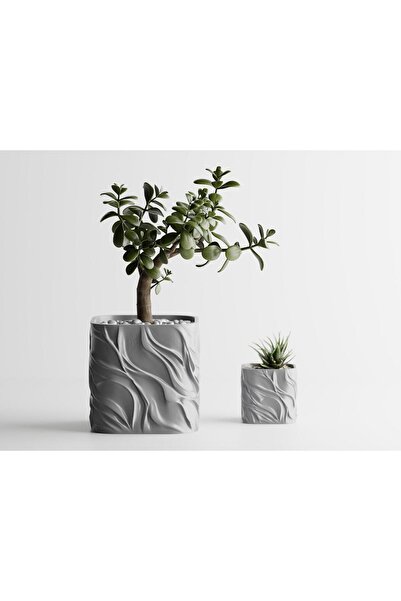 Sani Ghiveci decorativ Sani, Zephyra, mediu 90 x 90 x 87 mm, Argintiu