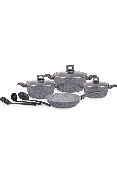 ALSEF Al Saif Cooking Pot Set, 10 Pieces Non-Stick Cookware with Versatile Ha...