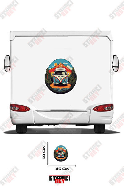 STİCKERCI BEY Camper Traveling through the Forest Visual Camper Sticker Decal