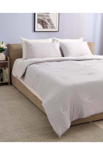 REDTAG Grey 6 Piece Embellished Comforter Set (Double Size)