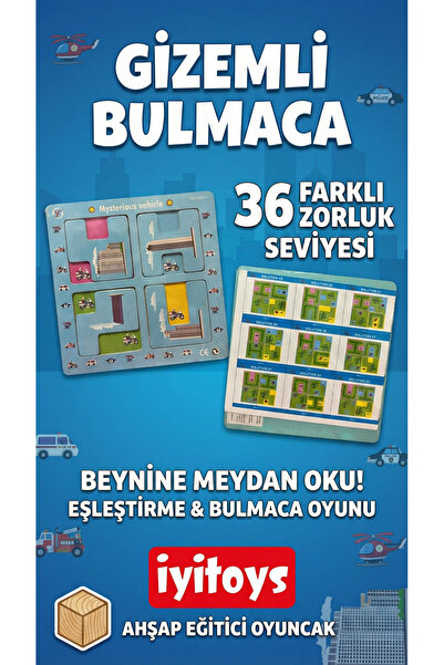 iyitoys Gizemli Bulmaca Eğitici Ahşap Puzzle - 36 Zorluk Seviyesi - Kaliteli ...