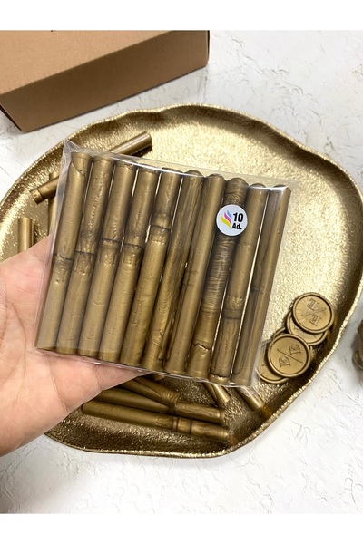 DavetiyeniAl Mühür Mumu Çubuğu, 1.2x10cm/12x100mm Boyutunda, Antik Altın, 10 ...