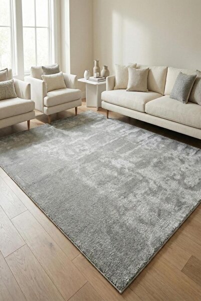 Evrimax Pelus Halı Açık Gri Premium Seri Yeni Nesil Kaymaz Taban Jel Taban Halı