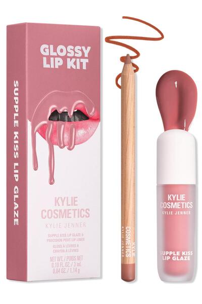 Kylie Cosmetics مجموعة كايلي لمستحضرات الشفاه اللامعة، قلم الشفاه وملمع الشفا...