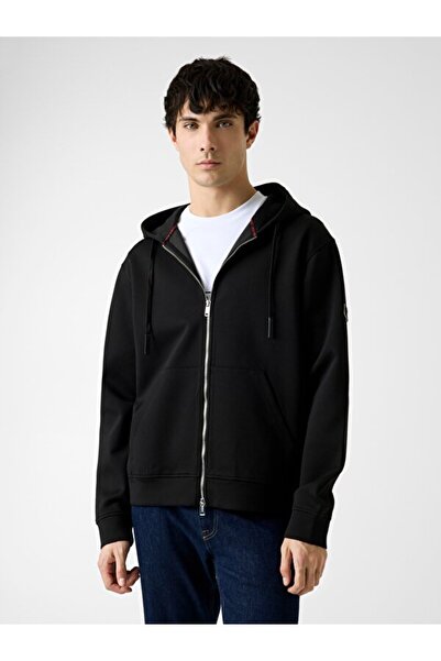 Guess Long Sleeve New Technical Flexible Zippered Hooded Men's Black Tracksui...