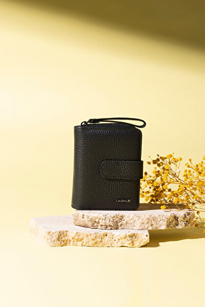 Grande 2824 İsme Özel Hakiki Deri Küçük Boy Kadın Cüzdan