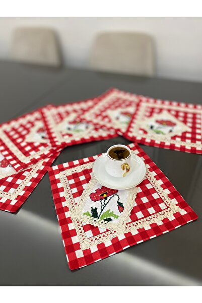 Parla Life Sunum ve Kokteyl Kanaviçeli Detaylı Peçete 6lı (istenilen renk yap...