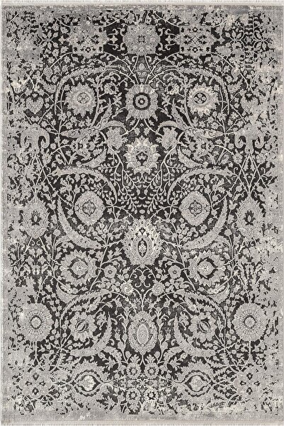 Karmen Halı Look Black LB009G Siyah Gri Halı Klasik Desen Akrilik Yumuşak Toz...