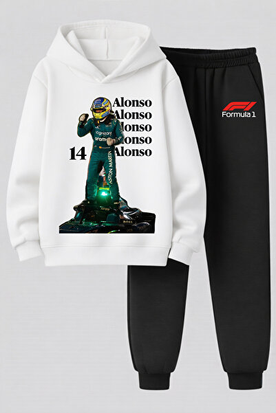 MAGORS Fernando Alonso Printed 3-Ply Quality Sweatshirt and Trackpants F1 Chi...