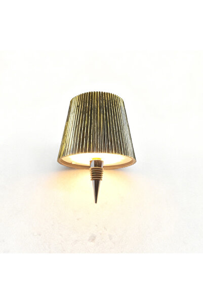 Choice مصباح طاولة لاسلكي برونزي على شكل زجاجة، تحكم باللمس بثلاثة ألوان وإضا...