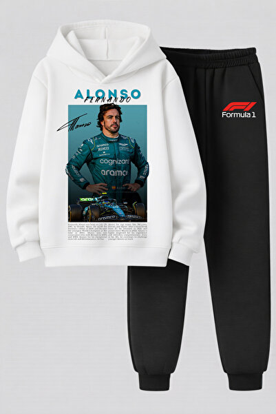 MAGORS Fernando Alonso Printed 3-Ply Quality Sweatshirt and Trackpants F1 Chi...