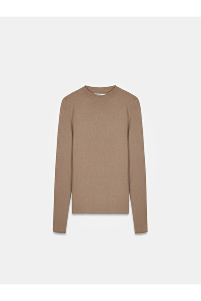 Dilvin 10841 guler ridicat Pulover din amestec de cașmir - nurcă închisă