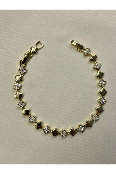 yeknova Xuping 14K Gold Renginde Kuyumcu İşçiliği Su Yolu Zirkon Taşlı Yonca ...